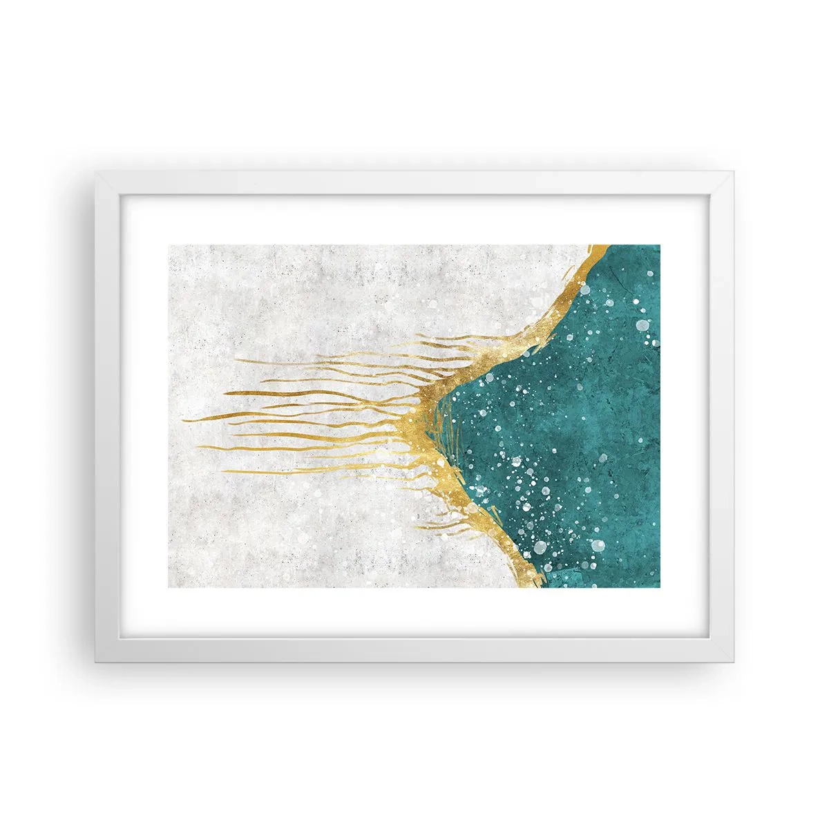 Plakat w białej ramie - Złoty przypływ - 40x30 cm