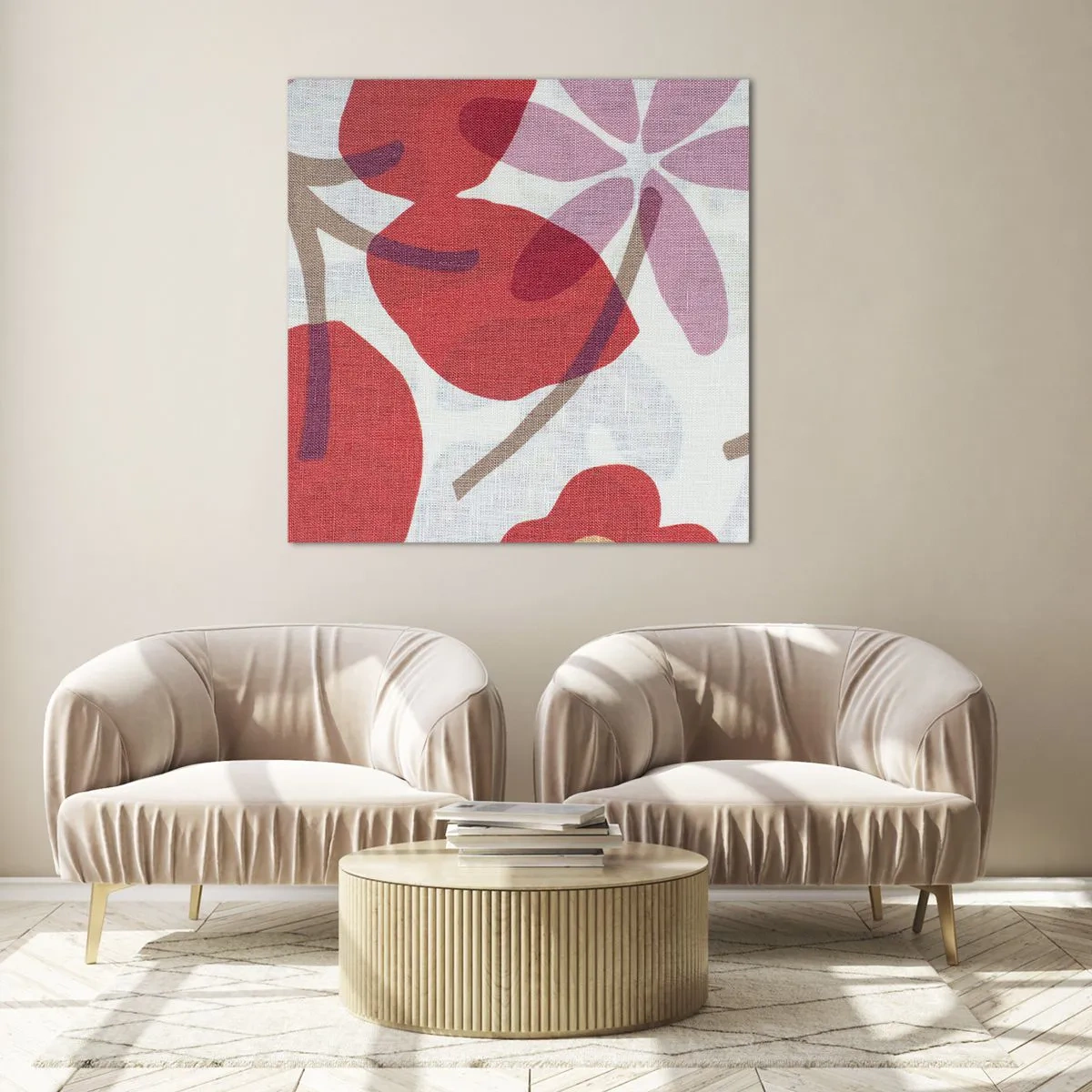 Obraz na szkle - Kompozycja kwiatowa w różu - 60x60 cm