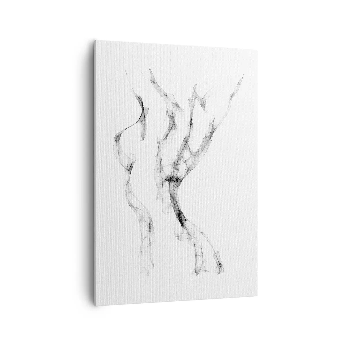 Obraz na płótnie - Delikatne, abstrakcyjne linie przypominające smugi dymu na jasnym tle - 70x100cm - Piękna i silna - Nowoczesna dekoracja ścienna do salonu i sypialni ARTTOR