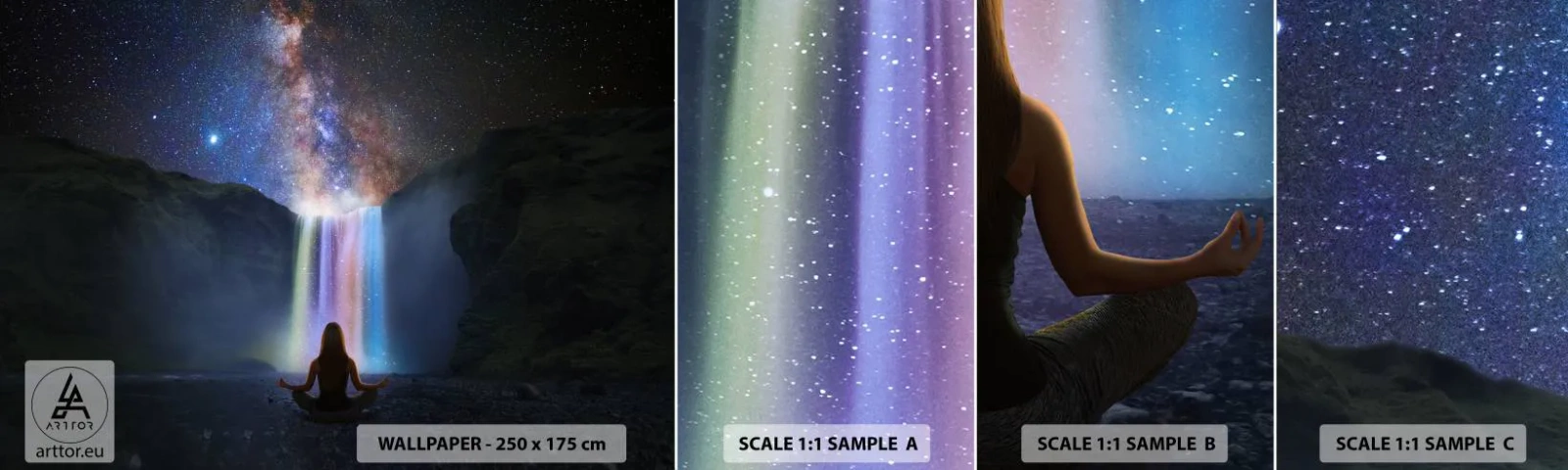 Fototapeta Próbka Samoprzylepna Deluxe Sticker - Absolutna harmonia - Abstrakcja, Wodospad, Fantasy - 100x30 cm