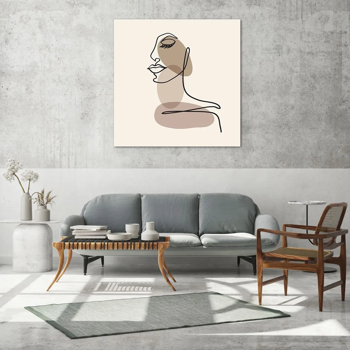 Obraz na szkle - Zasłuchana w siebie - 30x30 cm