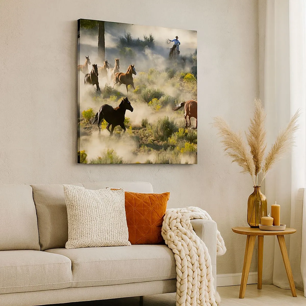 Obraz na płótnie - Rywalizacja - wolność czy męska siła? - 30x30 cm