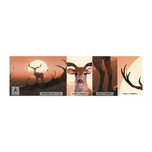 Fototapeta Próbka Samoprzylepna Deluxe Sticker - Ta noc do innych jest niepodobna - Abstrakcja, Jeleń, Sztuka - 100x30 cm