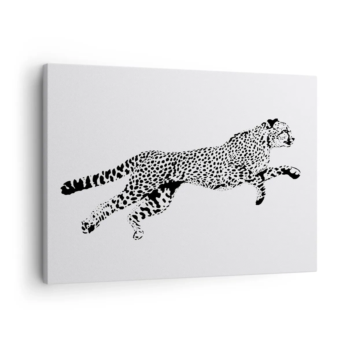Obraz na płótnie - Najszybszy na Ziemi - Minimalistyczna grafika geparda w ruchu - 70x50cm