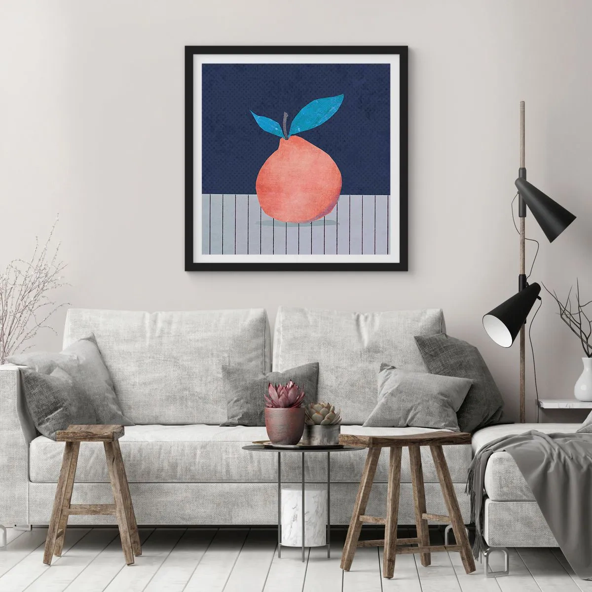 Plakat w czarnej ramie - Wypukłość i płaszczyzna - 40x40 cm