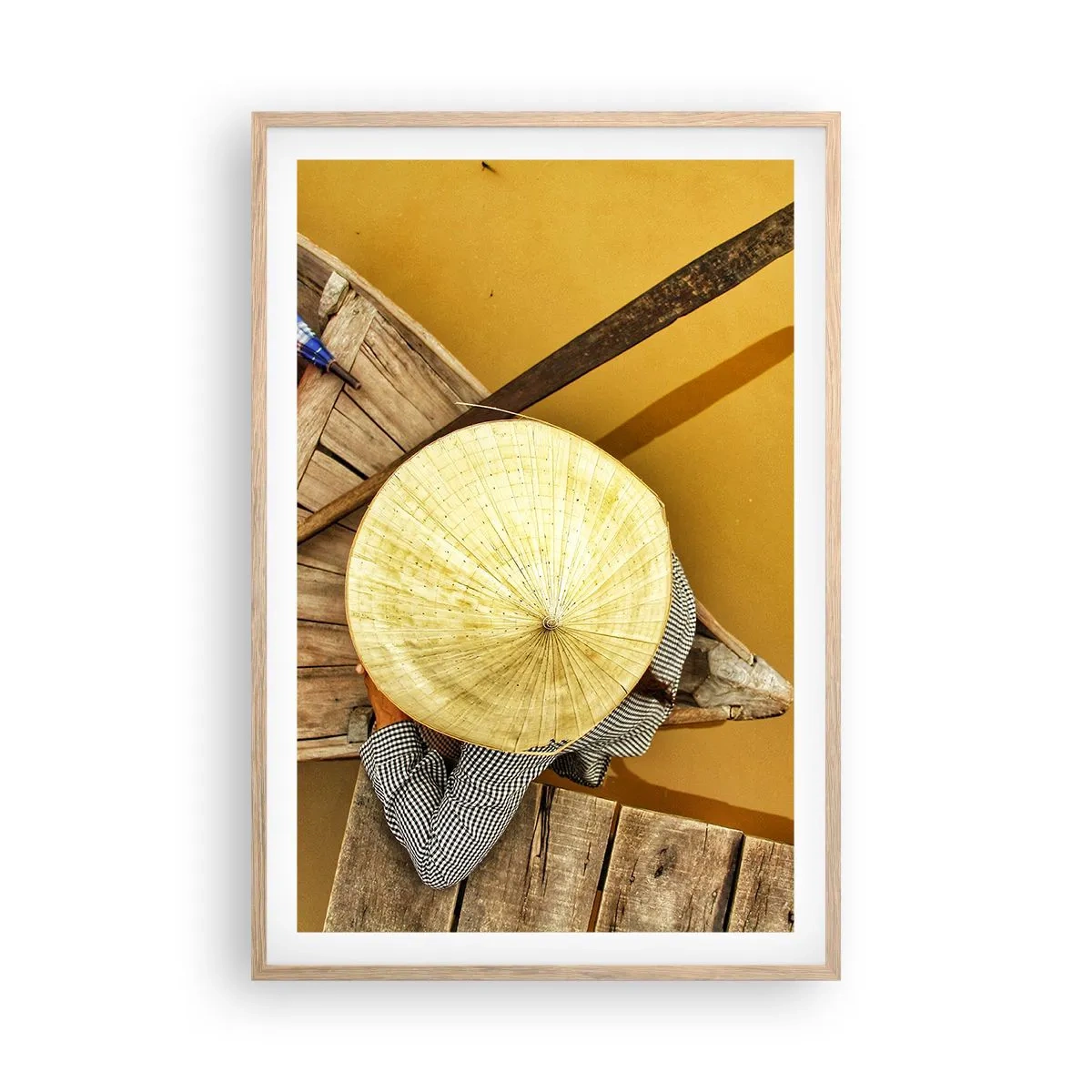 Plakat w ramie jasny dąb - Życie na żółtej rzece - 61x91 cm