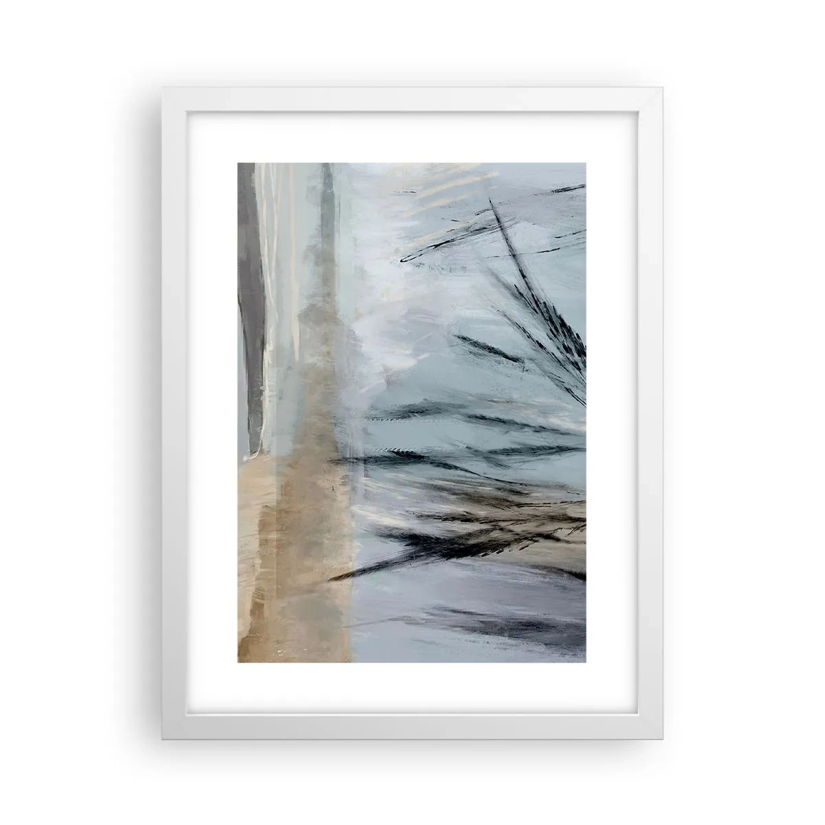 Plakat w białej ramie - Zimowe pola - 30x40 cm