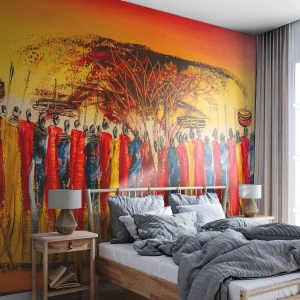 Fototapeta Standard Eco - Tam, tam, tam tam idą - Sztuka, Ludzie, Afryka - 250x175 cm