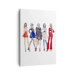 Obraz na płótnie - Ilustracja modowych sylwetek w nowoczesnym stylu - 50x70cm - Every week Fashion Week - Nowoczesna dekoracja ścienna do salonu, kuchni i sypialni ARTTOR