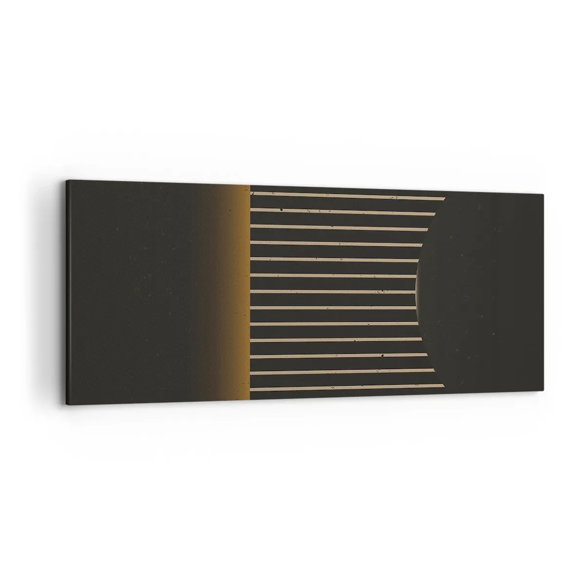 Obraz na płótnie - Geometryczny wzór z pasami na ciemnym tle - 120x50cm - Zbadać ciemność - Nowoczesna dekoracja ścienna do salonu i sypialni ARTTOR
