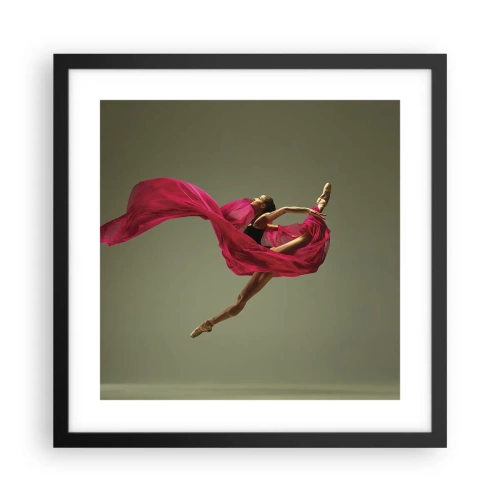 Plakat w czarnej ramie - Tańczący płomień - 40x40 cm