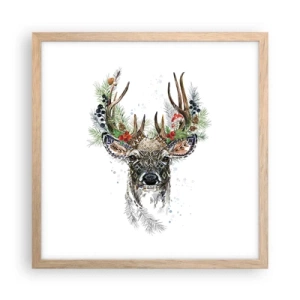 Plakat w ramie jasny dąb - W świątecznej szacie - 40x40 cm