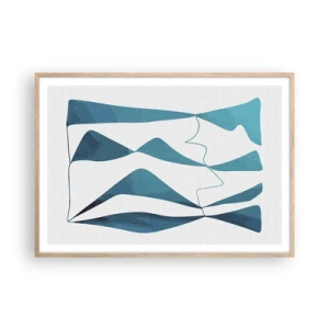 Plakat w ramie jasny dąb - Abstrakcja: turkusowy związek - 100x70 cm