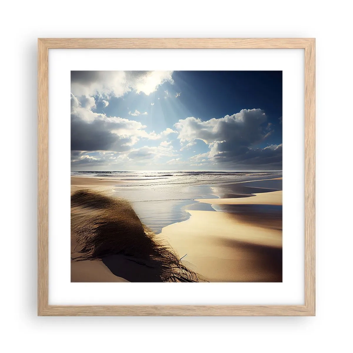 Plakat w ramie jasny dąb - Plaża, dzika plaża - 40x40 cm