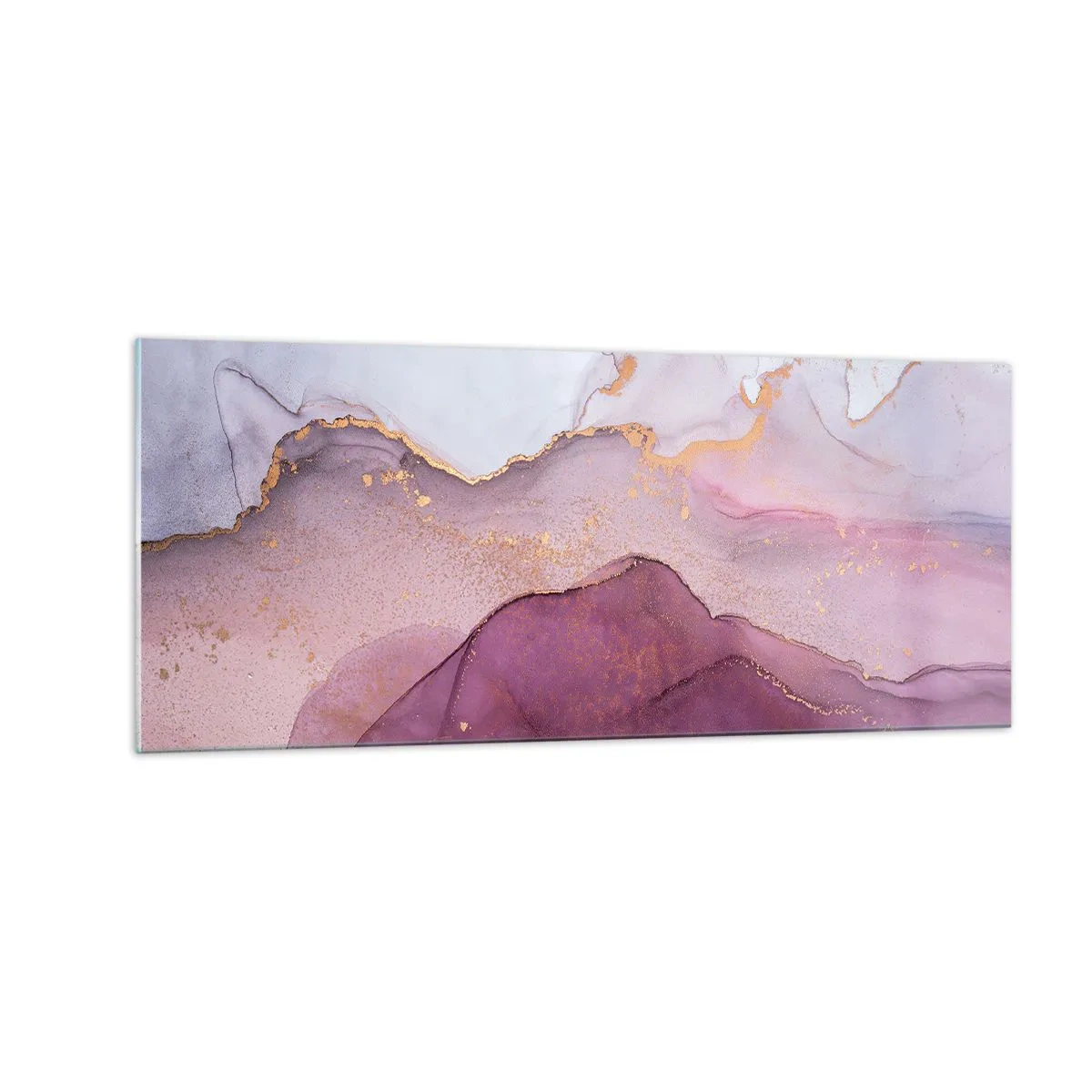 Obraz na szkle - Fale lila i fioletu - 100x40 cm