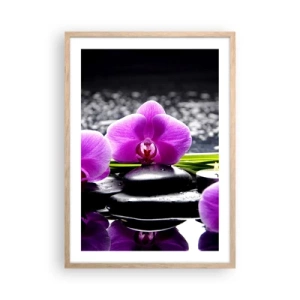 Plakat w ramie jasny dąb - Utonąć w ciszy i spokoju - 50x70 cm