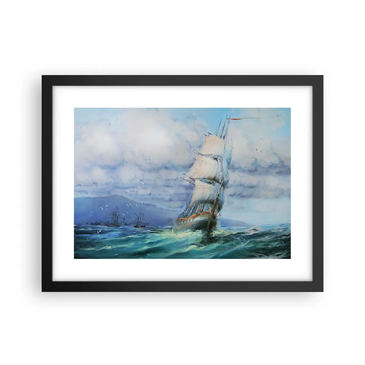 Plakat w czarnej ramie - Pomyślnych wiatrów - 40x30 cm