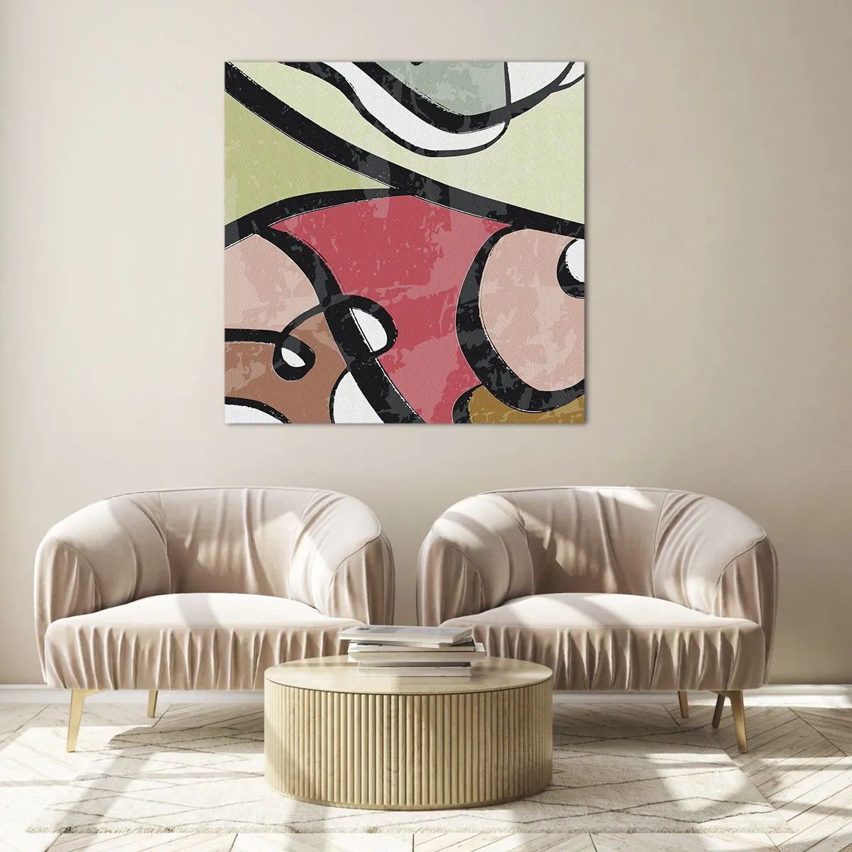 Obraz na szkle - Piruety wśród barw - 30x30 cm