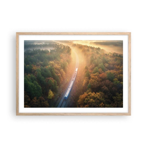 Plakat w ramie jasny dąb - Jesienna podróż - 70x50 cm