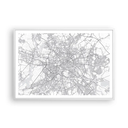 Plakat w białej ramie - Kwiat Berlina - 100x70 cm