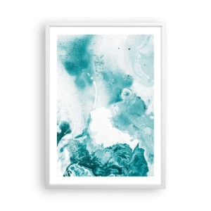 Plakat w białej ramie - Rozlewiska błękitu - 50x70 cm
