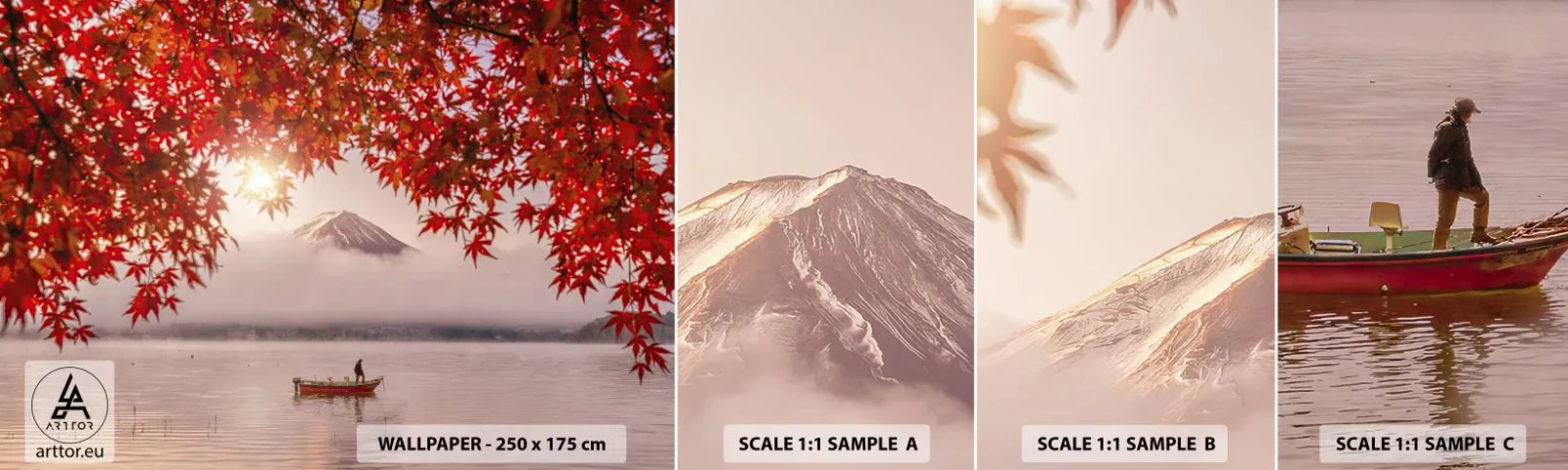 Fototapeta Próbka Samoprzylepna Deluxe Sticker - W japońskim klimacie - Krajobraz, Jezioro, Japonia - 100x30 cm