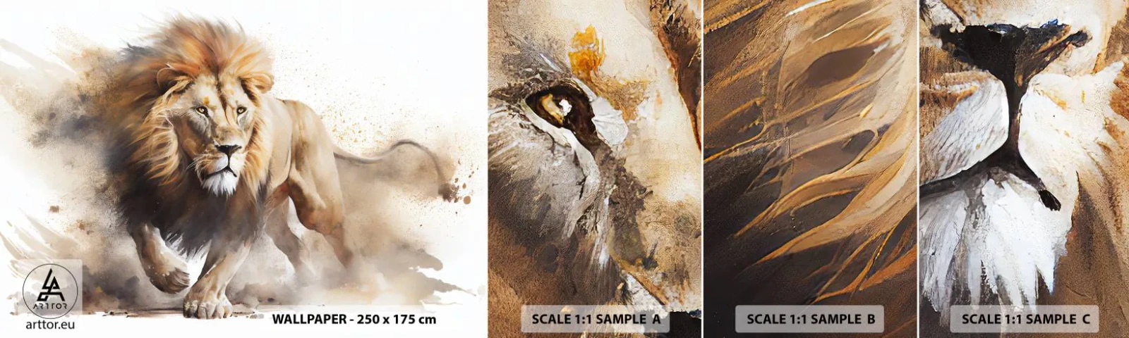 Fototapeta Próbka Standard Eco - Król ruszył - Lew, Jasny, Zwierzę - 100x30 cm