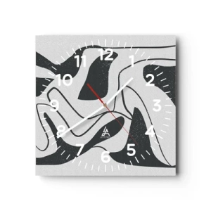 Zegar ścienny - Abstrakcyjna zabawa w labiryncie - 30x30 cm