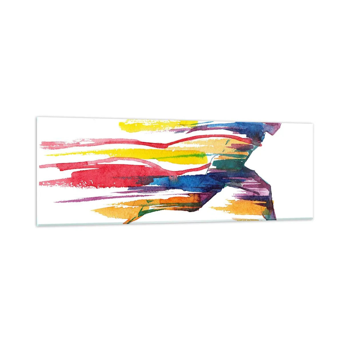 Obraz na szkle - Bieg przez tęczę - 90x30 cm