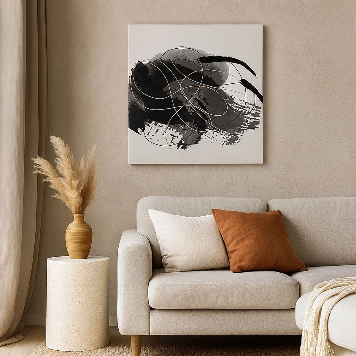 Obraz na płótnie - Wysnute z czerni - 30x30 cm