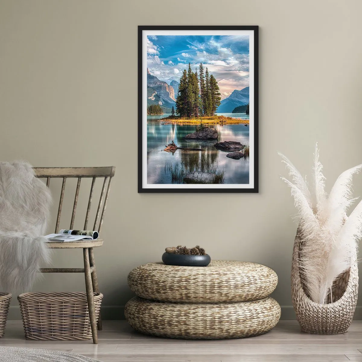 Plakat w czarnej ramie - Nad wodą wielką i czystą… - 70x100 cm