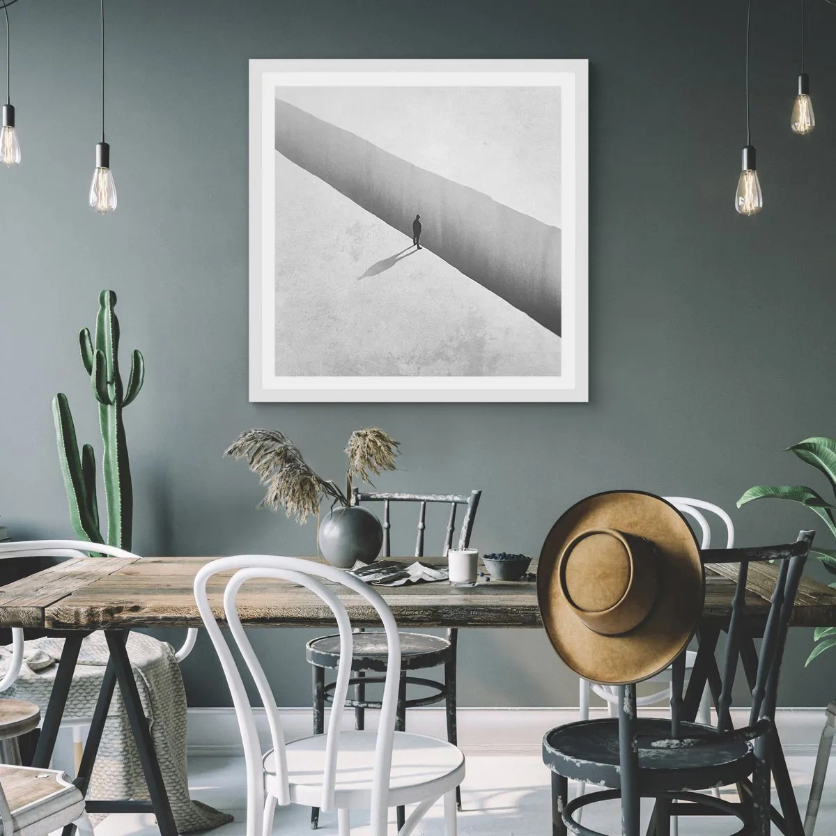 Plakat w białej ramie - Jasny cel - 50x50 cm