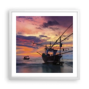 Plakat w białej ramie - Egzotyczny wieczór - 50x50 cm