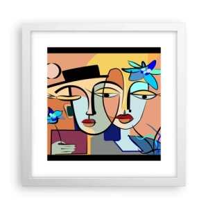 Plakat w białej ramie - Picassowskie randez vous - 30x30 cm