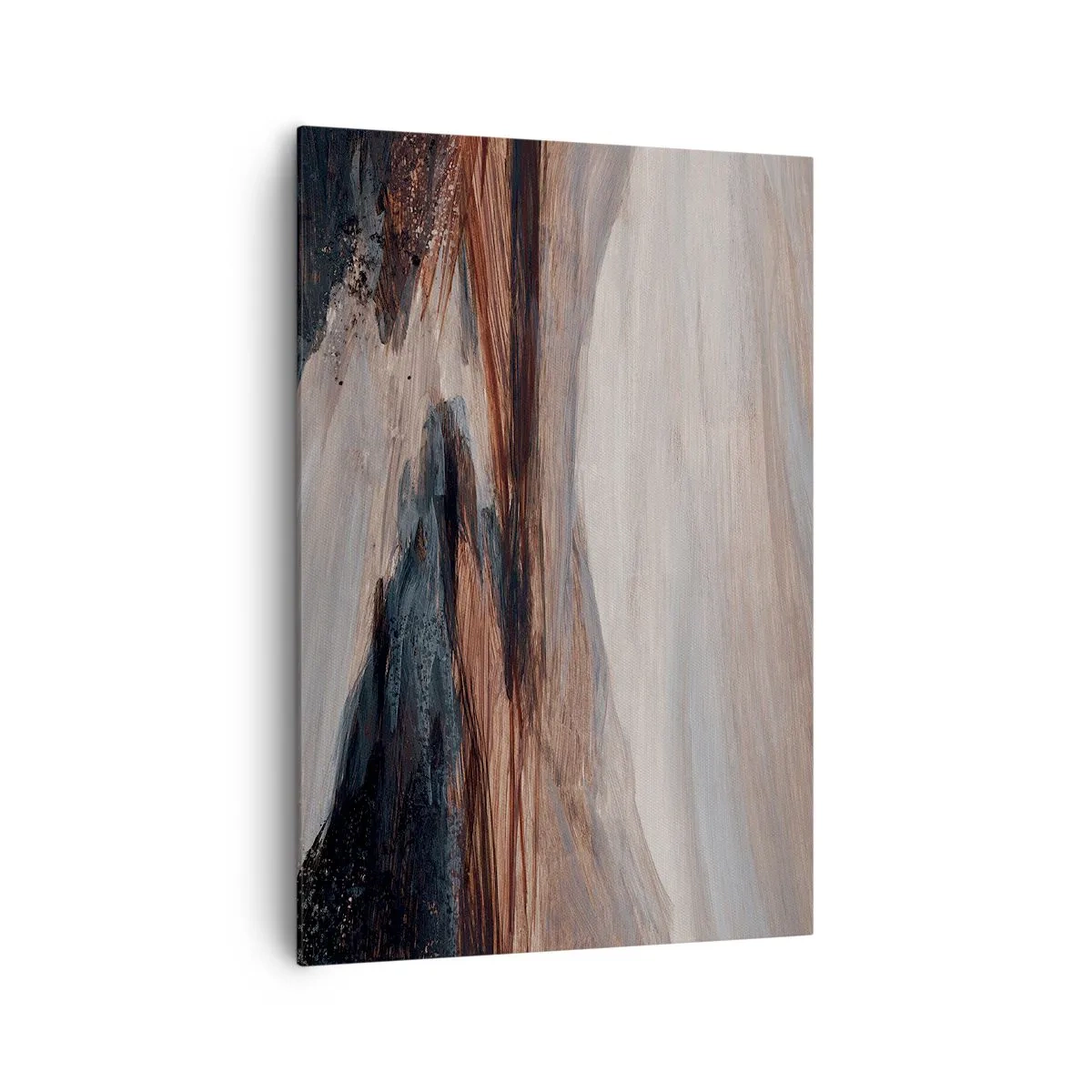 Obraz na płótnie - Malowniczy krajobraz z rzeką i górami - 70x100cm - Spokojna dolina - Nowoczesna dekoracja ścienna do salonu i sypialni ARTTOR