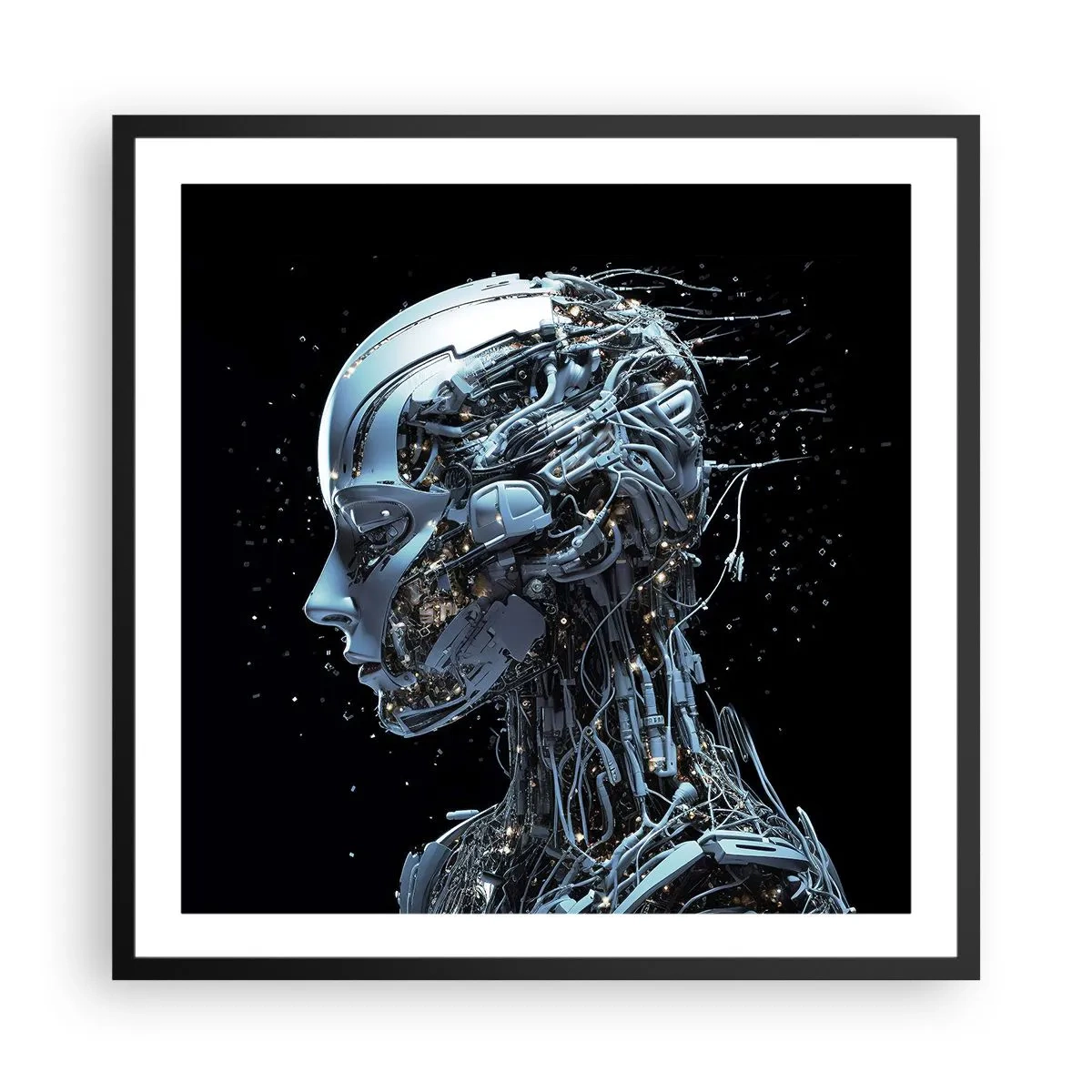 Plakat w czarnej ramie - Technologia jest kobietą - 60x60 cm