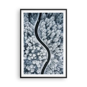 Plakat w czarnej ramie - Przez zimowy las - 61x91 cm