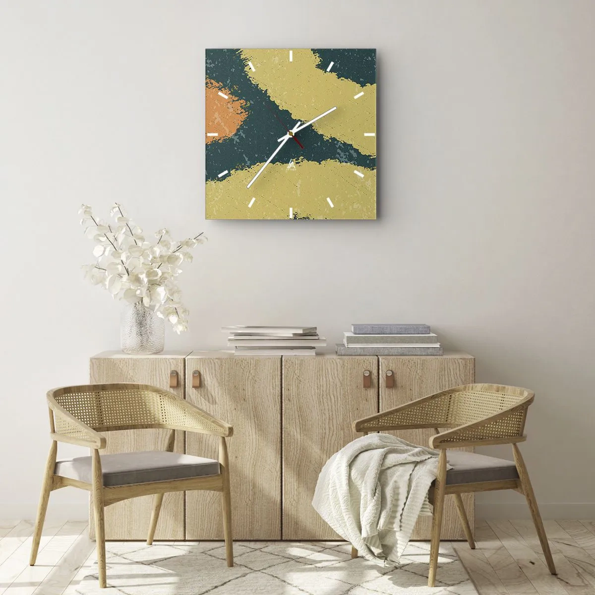 Zegar ścienny - Abstrakcja – powolnym ruchem - 30x30 cm