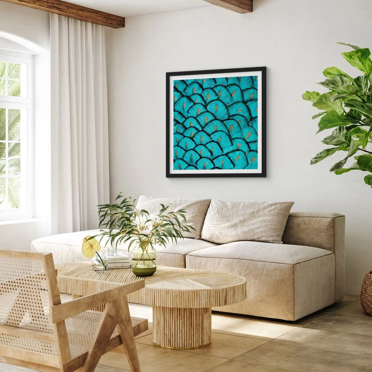 Plakat w czarnej ramie - Wielka gala piór - 30x30 cm