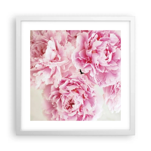 Plakat w białej ramie - W różowym przepychu - 40x40 cm