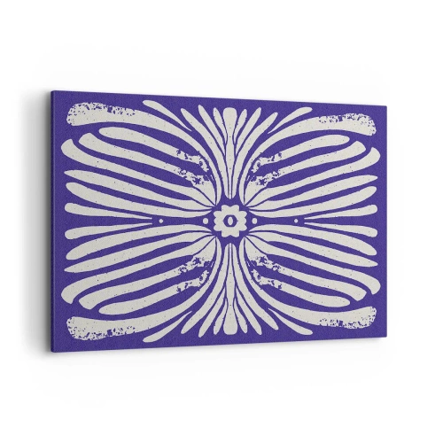 Obraz na płótnie - Etniczny wzór w odcieniach fioletu i bieli - 100x70cm - Etniczne inspiracje - Nowoczesna dekoracja ścienna do salonu, kuchni i sypialni ARTTOR