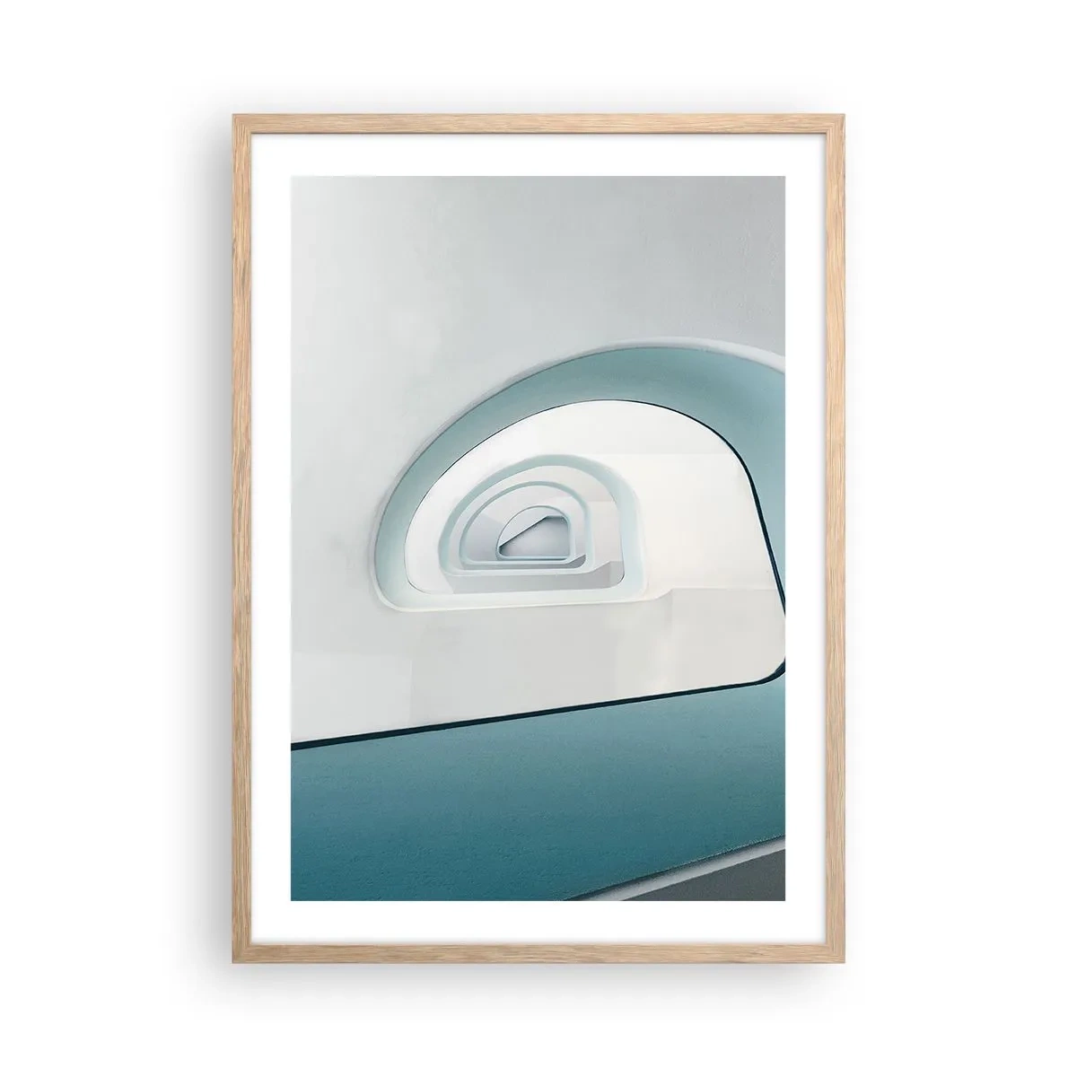 Plakat w ramie jasny dąb - Do dna błękitu - 50x70 cm