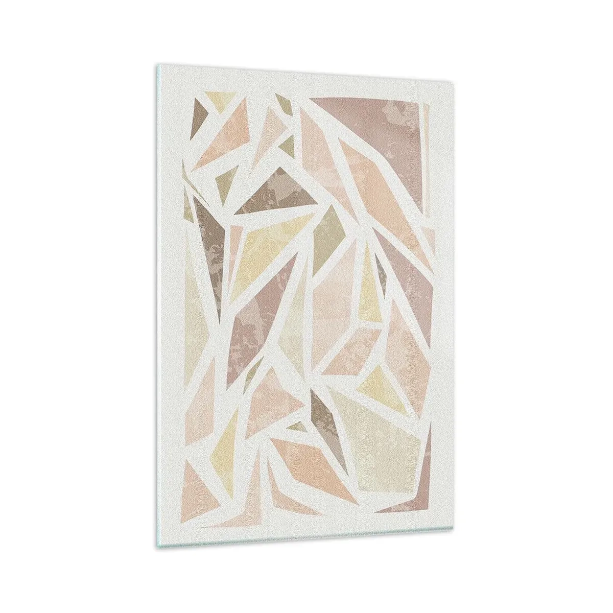 Obraz na szkle - Abstrakcyjne geometryczne kształty w pastelowych kolorach - 80x120cm - Kompozycja witrażowa - Nowoczesna dekoracja ścienna do salonu i sypialni ARTTOR