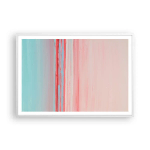 Plakat w białej ramie - Abstrakcja o świcie - 100x70 cm