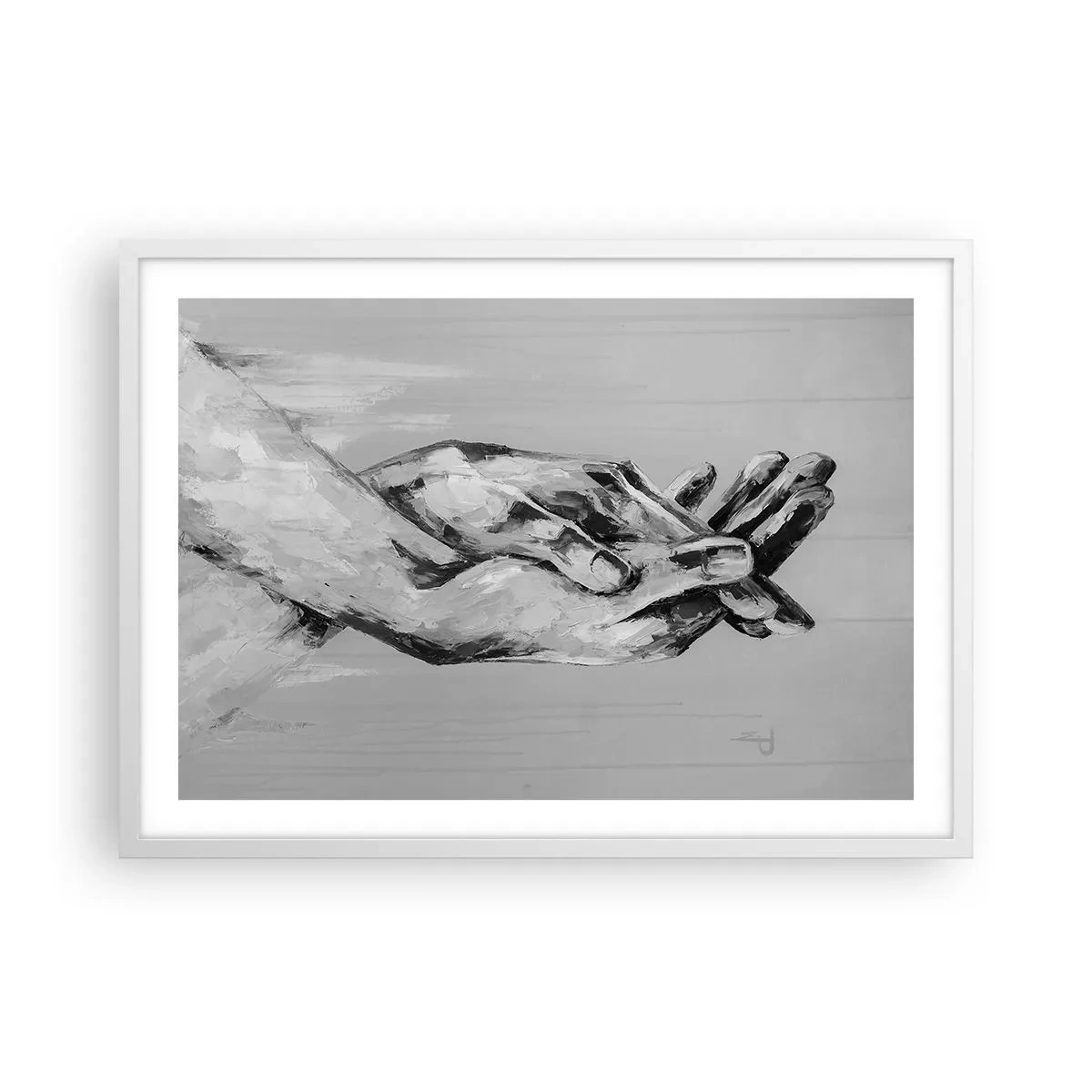 Plakat w białej ramie - Początek… - 70x50 cm