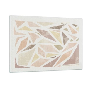 Obraz na szkle - Geometryczna mozaika w pastelowych kolorach na jasnym tle - 120x80cm - Kompozycja witrażowa - Nowoczesna dekoracja ścienna do salonu, kuchni i sypialni ARTTOR