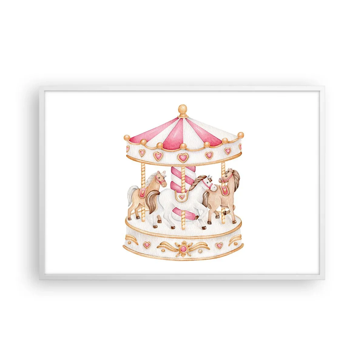 Plakat w białej ramie - Słodki świat dzieciństwa - 91x61 cm