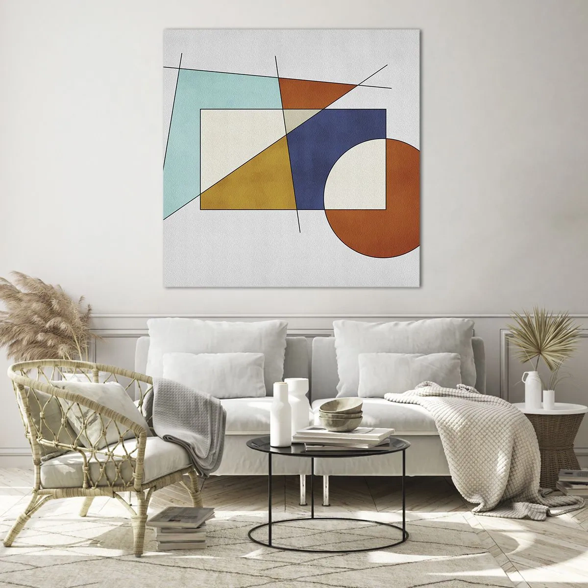 Obraz na szkle - Abstrakcja: modernistyczna zabawa - 70x70 cm