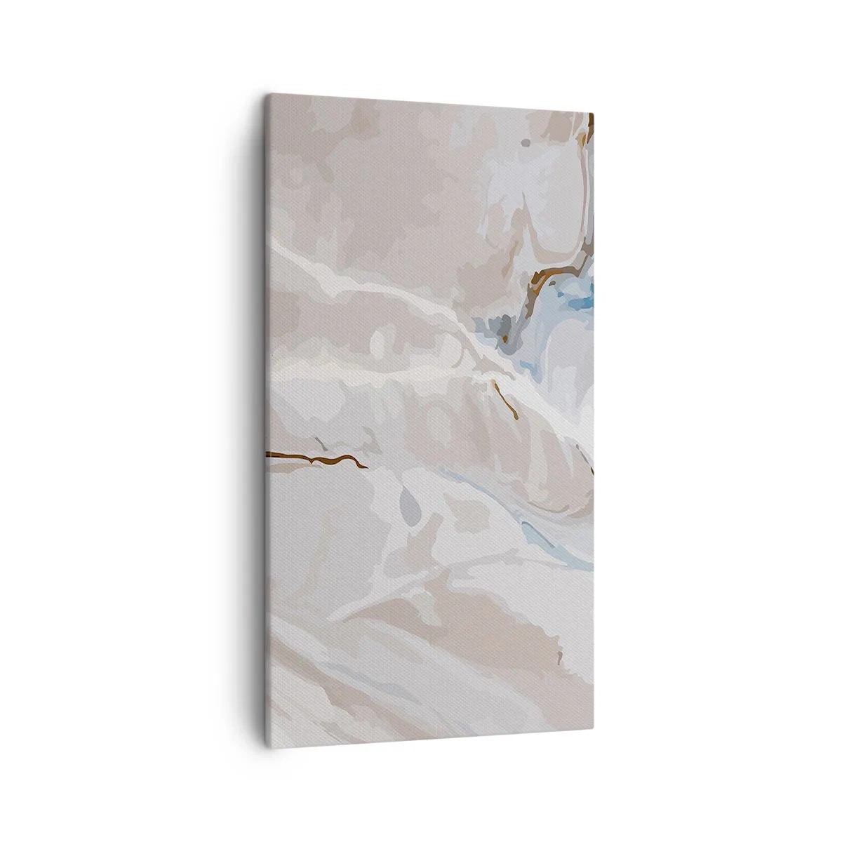 Obraz na płótnie - Błękitne meandry pod bielą - 45x80 cm