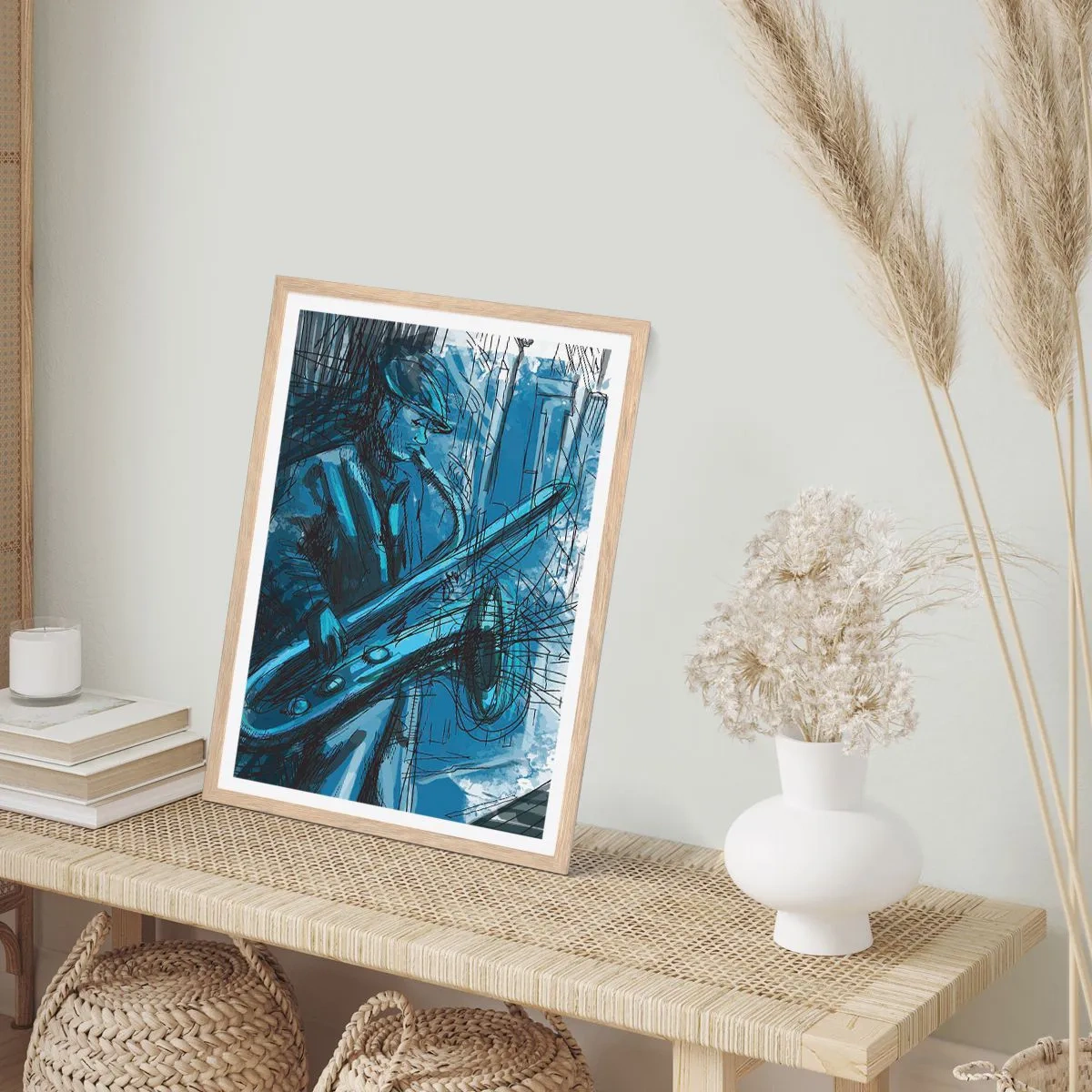 Plakat w ramie jasny dąb - Miejska rapsodia - 30x40 cm